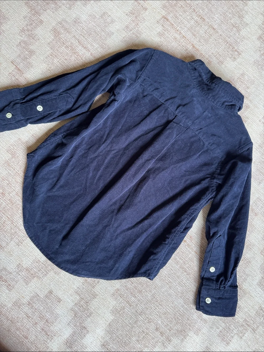 Ralph Lauren Kids Navy Button-Down Corduroy Shirt with Red Pony Logo size 2T